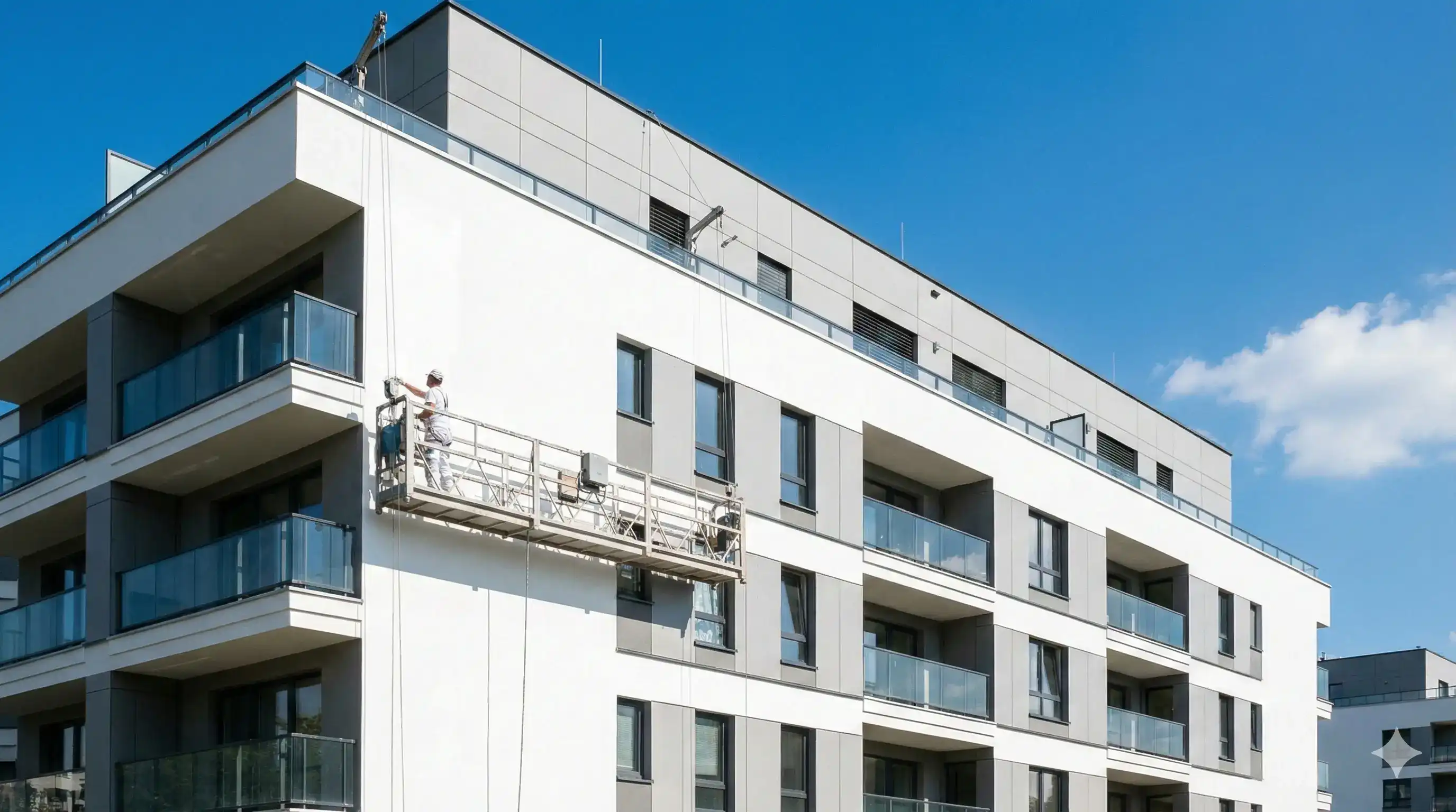 نقاشی نمای ساختمان با طناب راپل و رنگ نانو در تهران